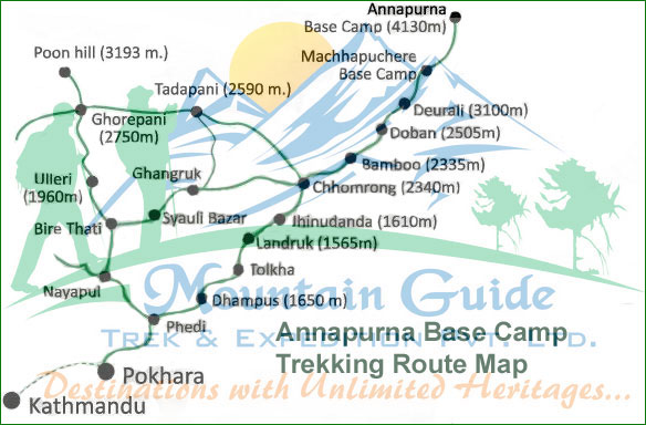 Annapurna Base Camp Trek with Group map