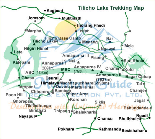 Tilicho Lake Trekking map