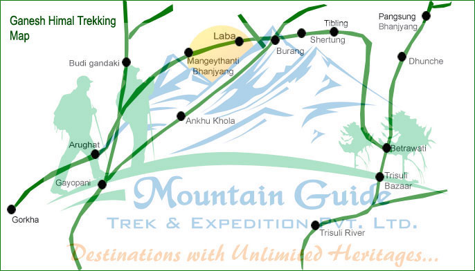 Ganesh Himal Trekking map